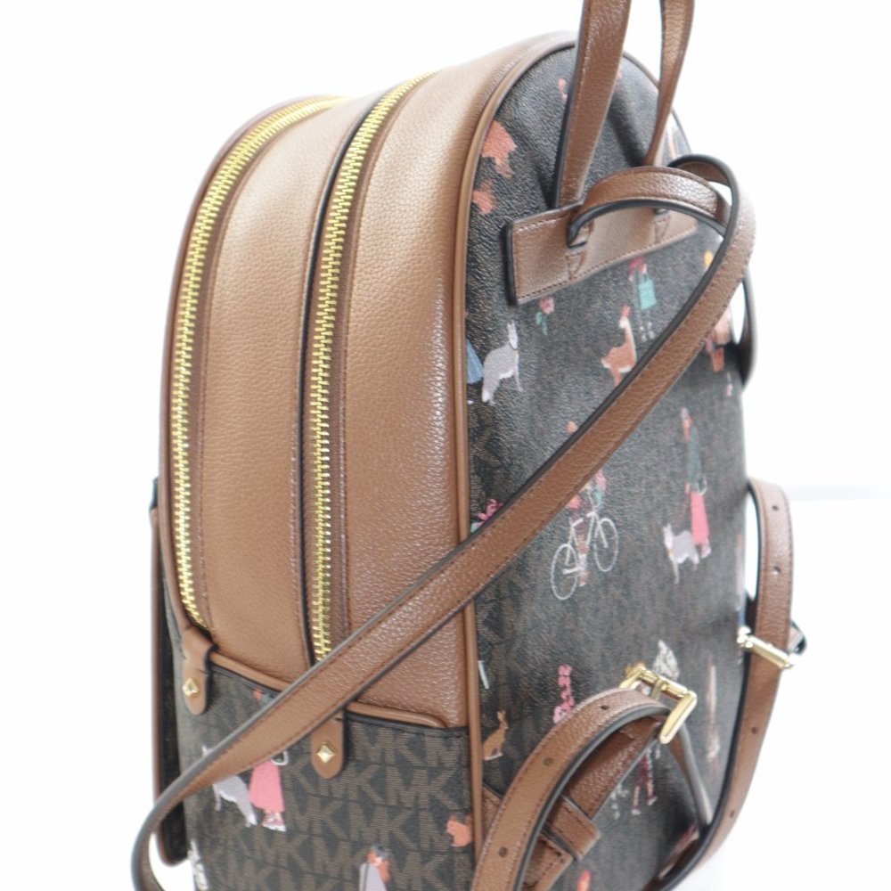 Michael Kors Adina Jet Set Girls Medium backpack MK Logo Brown Multi NWT$398.00 - Picture 6 of 14